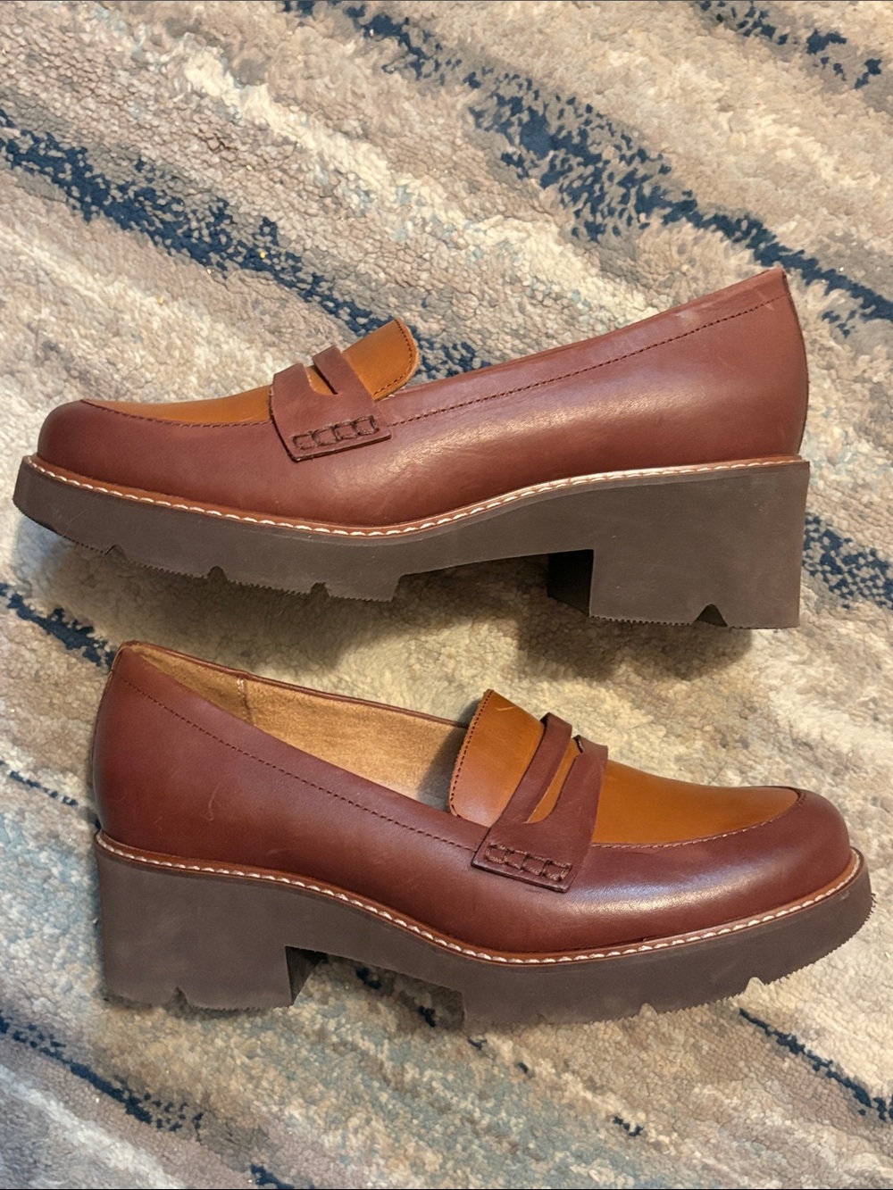 Naturalizer Darcy Heeled Multi Tone Leather Loafers